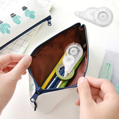 12 Pcs Correction Tape, 39.4 Ft White Wrong Out Tear-Resistant Bulk, Instant Corrections Easy To Use Applicator for School, Office, Note Taking, Journal (Tape Width 0.2 in, Clear) - size: 1 Count (Pack of 12)