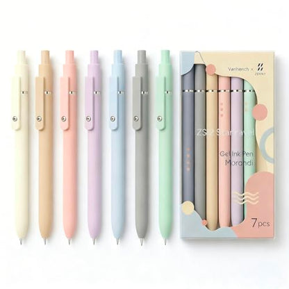 Vanhench 7Pcs 0.5 mm Black Ink Gel Pens Fine Point Pen | Smooth Writing Quick Dry Pen For School Note Teacher Journaling Office Desk Nurses Gift, Nice Cute Writing Pens - color: 7PCS Multicolor (Black Ink)