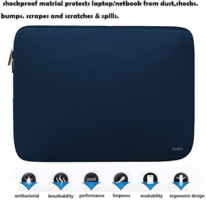 Laptop Bag Sleeve, Resistant Neoprene Laptop Sleeve/Notebook Computer Pocket Case/Tablet Briefcase Carrying Bag Compatible for 15 inch MacBook Pro, Ultrabook Notebook - (Dark Blue) - color: Dark Blue, size: 15 inch