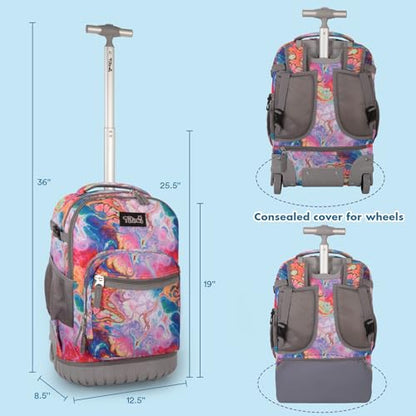 Tilami Rolling Backpack for Kids 18 inch Boys and Girls Laptop Backpack,Dream - color: Dream