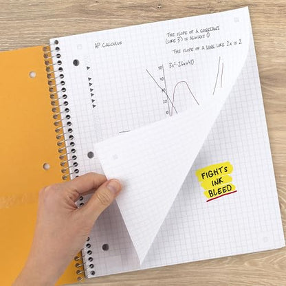 Five Star Spiral Notebook + Study App, 1 Subject, Graph Ruled Paper, 8-1/2" x 11", 100 Sheets, Fights Ink Bleed, Water Resistant Cover, Black (73679) - color: Black, size: Pack of 1