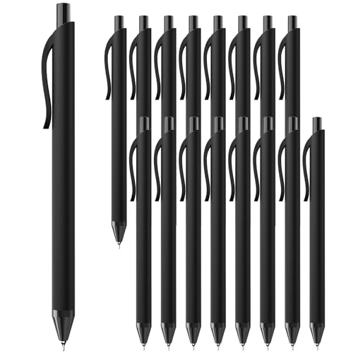 Hiacry 16 Pcs Black Ink Gel Pens, 0.7mm Fine Point Retractable Writing Pens | Smooth Writing Retractable Pens, No Bleed No Smear, Note Taking, Journaling, School Office Supplies Home Daily Use Work - color: Black Ink-16pcs