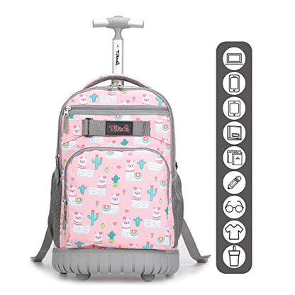 Tilami Rolling Backpack 19 inch with Lunch Bag Wheeled Laptop Backpack, Alpaca - color: Alpaca