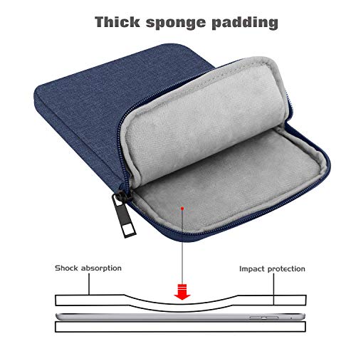 MoKo 7-8 Inch Tablet Sleeve Bag, Polyester Pouch Cover Case Fits iPad mini (A17 Pro) 8.3" 2024, iPad mini 6/5/4/3/2/1, Samsung Galaxy Tab S2 8.0, Tab A 8.0, ZenPad Z8s 7.9,Navy Blue - color: Navy Blue, size: 7-8 inch