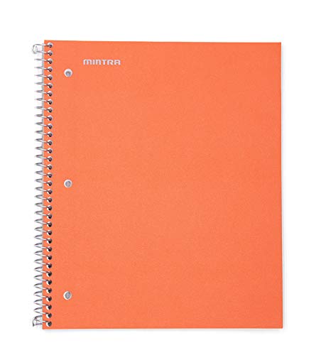 Mintra Office Durable Spiral Notebooks, 1 Subject, (Orange, 4x4 Graph 1pk), 100 Sheets, Poly Pocket, Moisture Resistant Cover, School, Office, Business, Professional - color: Orange, size: 4x4 Graph 1pk