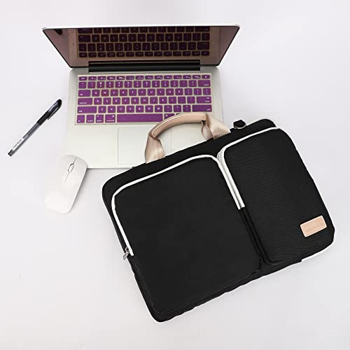 360° Protective Muti-Pockets Laptop Shoulder Bag Sleeve Case,Laptop Briefcase for 15.6 inch and 16 inch Laptop (Black) - color: Black, size: 15 inch-15.6 inch