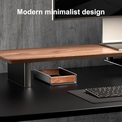 UPERGO Desk Tray Organizer Drawer for Home Office, Walnut Desk Organizer Tray for Keys, Pen, Watch - style: desk drawer