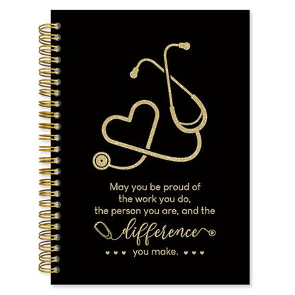 Fewgb Black Nurse Spiral Notebook Gifts, RN Appreciation Thank You Gifts for Nurses Week Hardcover Lined Notebooks Journal for Office Work, Nursing School Student Future Nurse Notebook A5 5.5x8.3 - color: nurse-black