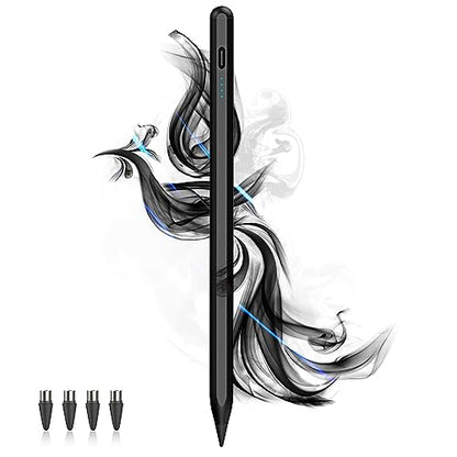 Stylus Pens for Touch Screens Power-Display Tablet Pen POM Tip Magnetic Digital Touch Pen Compatible with iPhone/iPad/Switch/Lenovo/and Other iOS/Android Smartphone and Tablet Devices (Black) - color: 2SS-Black