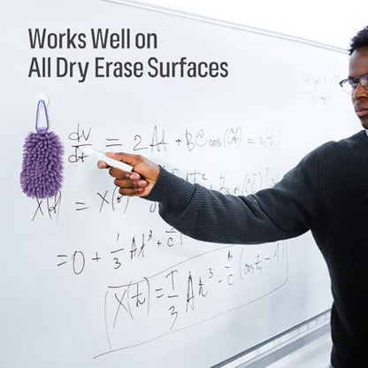 loukin Shag Dry Erase Eraser (3.4 Fl Oz Whiteboard Cleaner Included), Whiteboard Eraser with Suction Cup, Microfiber, Washable, for Classroom, Home and Office Use, Purple - size: Purple