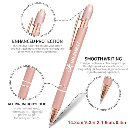 15 Pack Motivational Pen Set - Inspirational Quotes Retractable Ballpoint Pens for Office School Supplies, Encouragement Gifts for Women Men, RoseGold - color: RoseGold, style: Positive