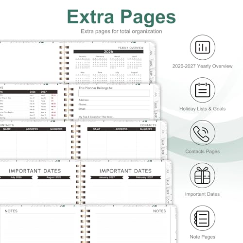 Planner 2026-2027, Weekly and Monthly Academic Year Calendar Planner, July 2026 - June 2027, Daily Agenda Book for Office School Supplies, A5(6.3'' x 8.5'') - color: 2607-White Daisy, size: 6.3"x8.5"(Jul 2026-Jun 2027)