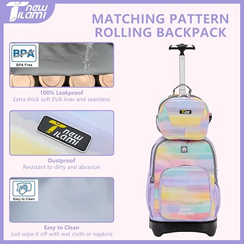 NEW TILAMI 18 inch Rolling Backpack for Kids – Waterproof, Stair-Climbing, Adjustable Handle, Variety of Colors & Patterns for School, Mood Map - color: Mood Map