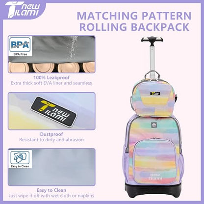 NEW TILAMI 18 inch Rolling Backpack for Kids – Waterproof, Stair-Climbing, Adjustable Handle, Variety of Colors & Patterns for School, Mood Map - color: Mood Map
