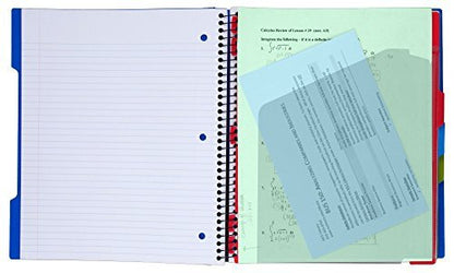 Five Star Advance Spiral Notebook + Study App, 3 Subject, College Ruled Paper, 8-1/2" x 11", 150 Sheets, Spiral Guard, Movable Tabbed Dividers, Seaglass Green (73136) - color: Seaglass Green, size: Pack of 1
