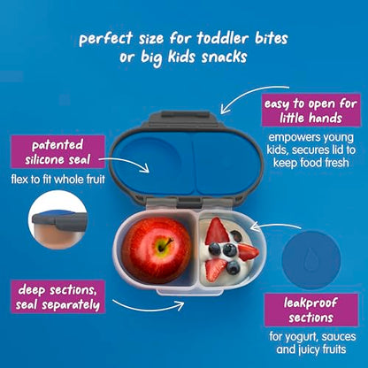 b.box Lunch Box Kids 2-pack, Mini Lunch Box + Snack Containers for Kids | 4.25 + 1.75 Cup Bento Box for Kids, Snack Box, Lunch Containers, Leak Proof, Dishwasher Safe, BPA Free, PFAS Free, Ages 4m+ - color: Blue Slate