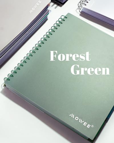 5-Subject Spiral Notebook, College Ruled, with Pocket & Tab Dividers | 300 Pages, 11" Ruler, 8.5"x11" Forest Green, Pocket Dividers with Labels, for Writing Journal, Home, Office & School Supplies - color: Forest(300 page)