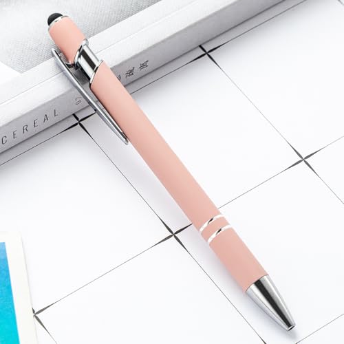 PASISIBICK 8 Pieces Ballpoint Pens, 2-in-1 Stylus Tip Retractable Ballpoint Pen, Metal Stylus Pen for Touch Screens, 1.0 mm Black Ink - color: 8 Pieces Ballpoint Pens-3