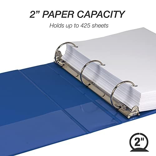Samsill 2 Inch Document Storage Binder,100% Recycled Chipboard, Round Ring, 3 Ring Binder, Navy - color: Navy, size: 2 Inch, style: Single
