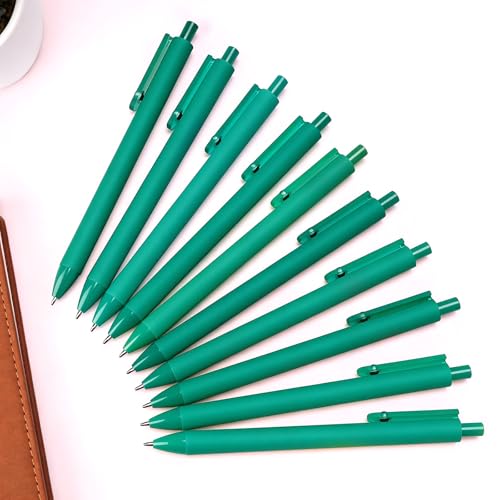 10 Pack Fidget Pens for Adults, Anxiety Relief Ballpoint Pens, 1mm Smooth Writing for Journaling and Bible Study, Soft Rubber Barrel, Sensory Office and School Supplies（Green） - color: Green