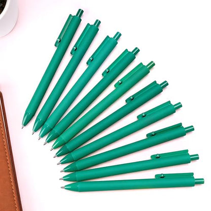 10 Pack Fidget Pens for Adults, Anxiety Relief Ballpoint Pens, 1mm Smooth Writing for Journaling and Bible Study, Soft Rubber Barrel, Sensory Office and School Supplies（Green） - color: Green
