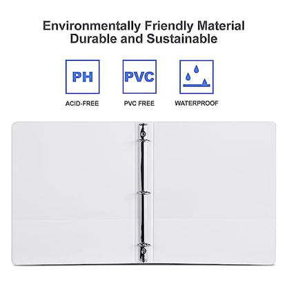 ViVin 1 Inch Binders 3 Ring, Sturdy 3 Ring Binder, 24 Pack Bulk, White | PVC-Free, Fits 200 Sheets of 8.5'' x 11'' Paper, Clear View Cover, 2 Interior Pockets, Office Home School Use - color: White, size: 1 Inch, style: 24 Pack