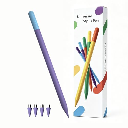 Active Pen for Samsung Galaxy Tab A11, A11+, A9, A9+, A8, A7 Lite, Capacitive Stylus for Samsung Tablet Android Touchscreens, High Precision Digital Pen with 4X Tips/Nibs (Purple) - color: Purple