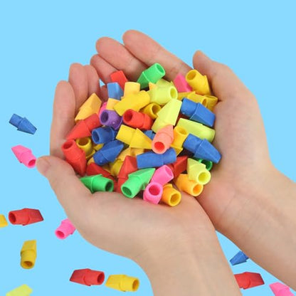 300 Pack Pencil Top Erasers Bulk 10 Colors and Cap Erasers for Pencils for Kids, Students