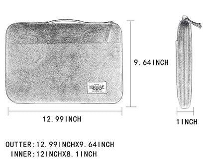 Kinmac 360° Heavy Duty Protective Laptop Sleeve Case Bag Cover with Handle for MacBook Air 13 inch,iPad Pro 13 inch and 13.3 inch HP,Dell,Lenovo,Asus,Acer Laptop (Green Leaf) - color: Green Leaf, size: 12 inch-13.3 inch