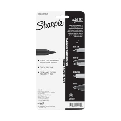 "Sharpie Fine Point Permanent Markers 4/Pkg-Red, Blue, Black, Green"