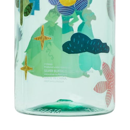 Silver Buffalo Disney Princess Girl Power, Plastic Water Bottle, 32oz | Tiana, Mulan and Jasmine, Twist Spout, Sticker Set, You Stick Yourself, 0.95 Liters - color: Disney Princess Girl Power