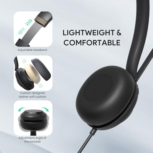 Yealink UH37 Professional USB Headset with Microphone for PC Laptop Noise Cancelling & Volume Control VoIP Skype Online Conference(USB-C/A) - color: Mono, style: UC Optimized