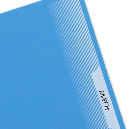 Mead Spiral Notebook, 5 Pack, 3 Subject, Wide Ruled Paper, Plastic Cover, 8" x 10-1/2", 120 Sheets per Notebook, Black, Red, Blue, Green and Yellow (930100A-ECM) - style: Wide Ruled
