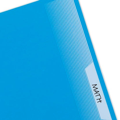 Mead Spiral Notebook, 5 Pack, 3 Subject, Wide Ruled Paper, Plastic Cover, 8" x 10-1/2", 120 Sheets per Notebook, Black, Red, Blue, Green and Yellow (930100A-ECM) - style: Wide Ruled