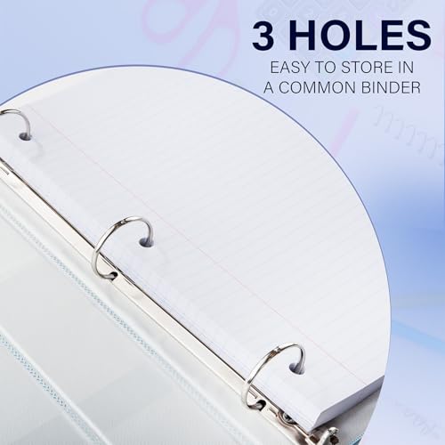 Notebook Paper College Ruled, Loose Leaf Paper College Ruled Notebook Binder Paper Bulk, Lined Filler Paper for 3 Ring Binders - 10.5” X 8", for Student, College, School - 150 Sheets - (2 Pack)