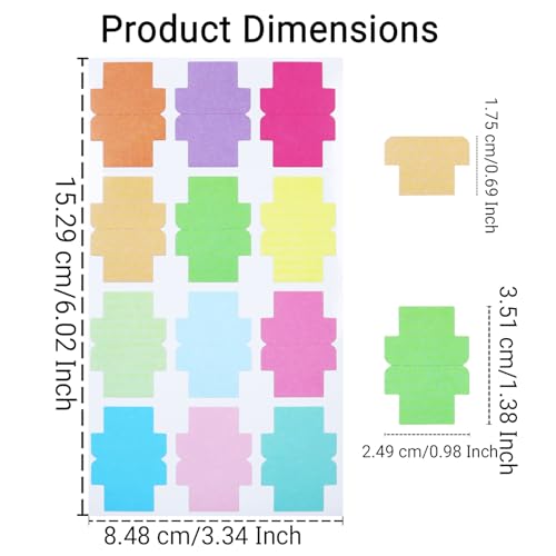 360 Pieces Sticky Blank Monthly Index Tabs Double-Sided Page Markers, Self-Adhesive & Writable Notes Flags for Labeling/Marking/Planing - Multi