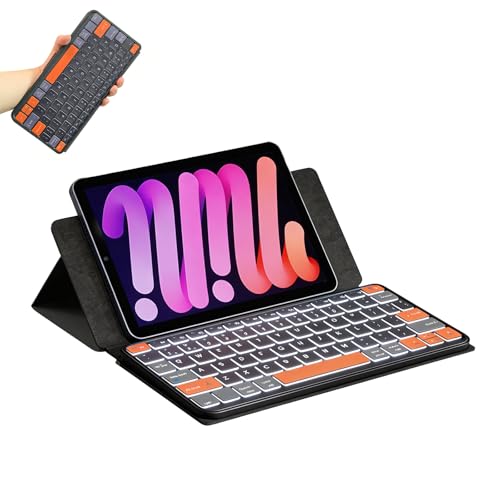 Foldable Keyboard with 7-Color Backlit & Any-Angle Stand | Portable Wireless Keyboard for Windows, iOS & Android,Compact Travel Bluetooth Keyboard for iPad/Phones/Z Fold/Galaxy Tab