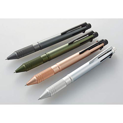 uni Jetstream 4&1 Metal Edition, 0.5mm Ballpoint Pen (Black, Red, Blue, Green) and 0.5mm Mechanical Pencil, Ice Silver (MSXE52000A05.81) - color: white, size: 1 Count (Pack of 1)