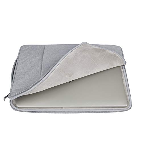 RAINYEAR 15.6 inch Laptop Sleeve Carrying Case with Handle & Pocket, Gray | Protective Padded Polyester Laptop Sleeve Case Briefcase Compatible with 15.6 Inch Notebook Computer Chromebook - color: Gray, size: 15.6"