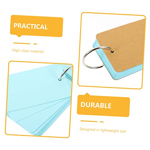 Creative Blank Flashcards Binder Rings Portable Diy Memo Cards for Vocabulary Study Notes and Daily Planning Pink Light Blue White Light Yellow Orange