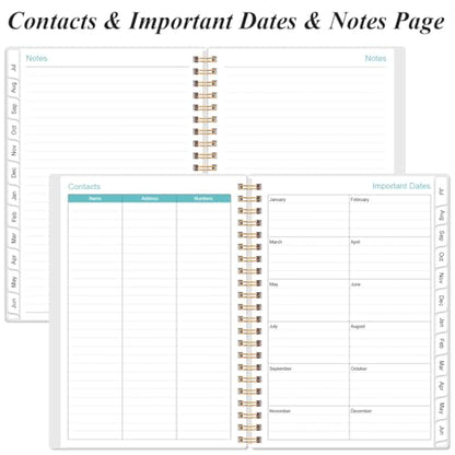 2026-2027 Planner - Planner 2026-2027 from July 2026 - June 2027, Weekly & Monthly Planner Spiral Bound with 12 Monthly Tabs, Inner Pocket, 6.4" x 8.5", Blue Flower - color: Blue-Leaf-Flower, size: 6.4" x 8.5"