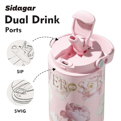 26oz Insulated Tumbler with Straw and Spout Lid, 316 Stainless Steel Water Bottle, 100% Leakproof Reusable Coffee Cup, Keep Cold 24H, Cupholder Friendly, Aesthetic Gift for Women, Pink - color: Pink