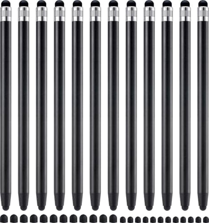 LINFANC 12Pcs Black Stylus Pen for Touchscreen, 2-in-1 Stylus Pen for iPad | High Precision & Sensitivity, Aluminum Body, Suitable for iPad iPhone Android Smartphone Tablet Switch and All Touch Screens - color: 12 Black