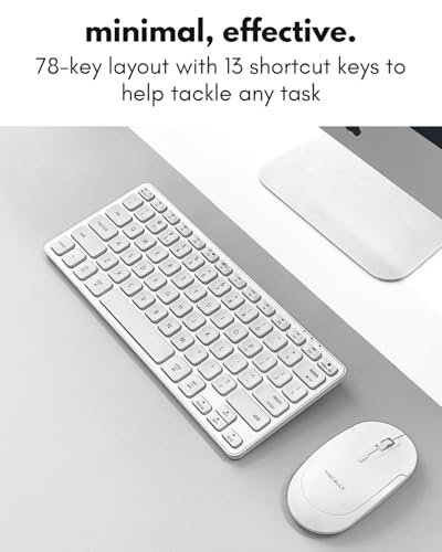 Macally Wireless Bluetooth Keyboard for Mac - Premium Multi Device Connectivity - Compatible Apple Keyboard for MacBook Pro/Air, iMac, Mac mini, iPad, Laptop, and PC - color: Silver