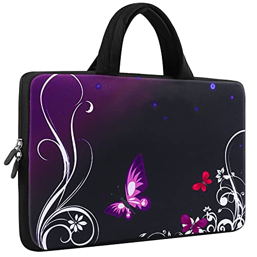 iColor 11 11.6 12 12.1 12.5 inch Laptop Carrying Bag Chromebook Case Notebook Ultrabook Bag Tablet Cover Neoprene Sleeve for MacBook Air Purple Butterfly - color: Purple Butterfly