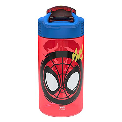 Zak Designs Marvel Spider-Man Kids Water Bottle with Spout Cover and Carrying Loop, Durable Plastic, Leak-Proof Water Bottle Design for Travel (16 oz, 2-Pack, Spidey and His Amazing Friends) - color: Spidey and His Amazing Friends 2pk