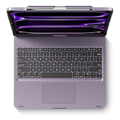 edaiser Swivel Keyboard Case iPad Air/Pro 13" & Pro 12.9" 3rd-6th Purple | 360° Rotatable Cover, Pencil Holder, Trackpad | Backlit |for iPad Air 13" (M2/M3/M4), Pro 13" M4 M5, Pro 12.9" (3rd-6th Gen) - color: Metallic Purple, size: iPad Pro/Air (12.9"/13"