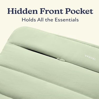 Vandel Puffy Laptop Sleeve Case for 13-14 inch Laptop Sleeve Bag Case 13.3 Inch with Zipper Pocket, Compatible with MacBook Air 13, Pro 14/13 iPad Pro 12.9, HP Dell ASUS, Computer Bag Cover - color: Sage
