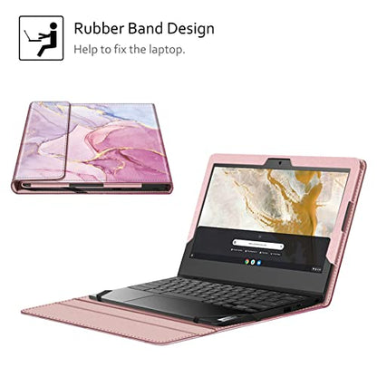 Fintie Sleeve Case for 11.6" Lenovo Chromebook 3 11 - Premium Portfolio Book Cover Compatible w/ 11.6" HP Chromebook 11 G5, Glitter Marble