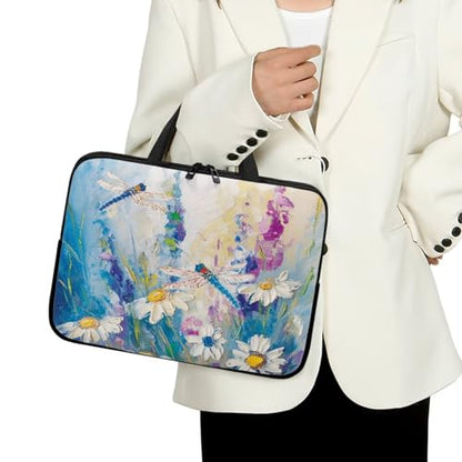 Computer Shoulder Bags for Laptops Laptop Briefcases Casual Business Briefcase - color: Daisy Dragonfly, size: 12inch